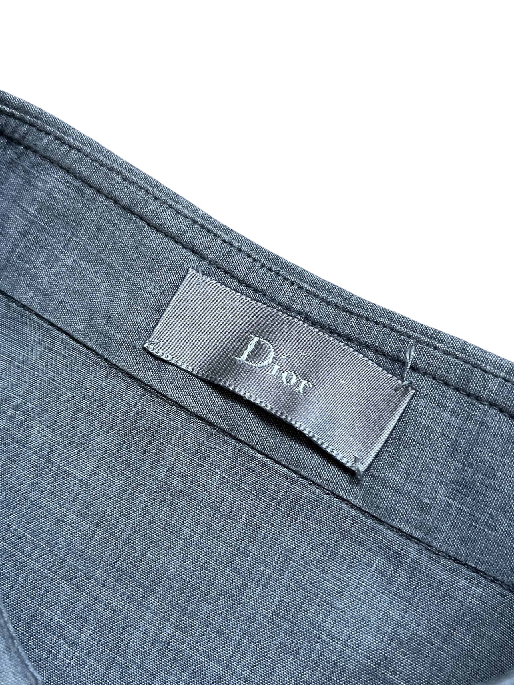 Dior SS06 herringbone shirt featuring a classic pattern, tailored fit, and button-up design, displayed on a mannequin.