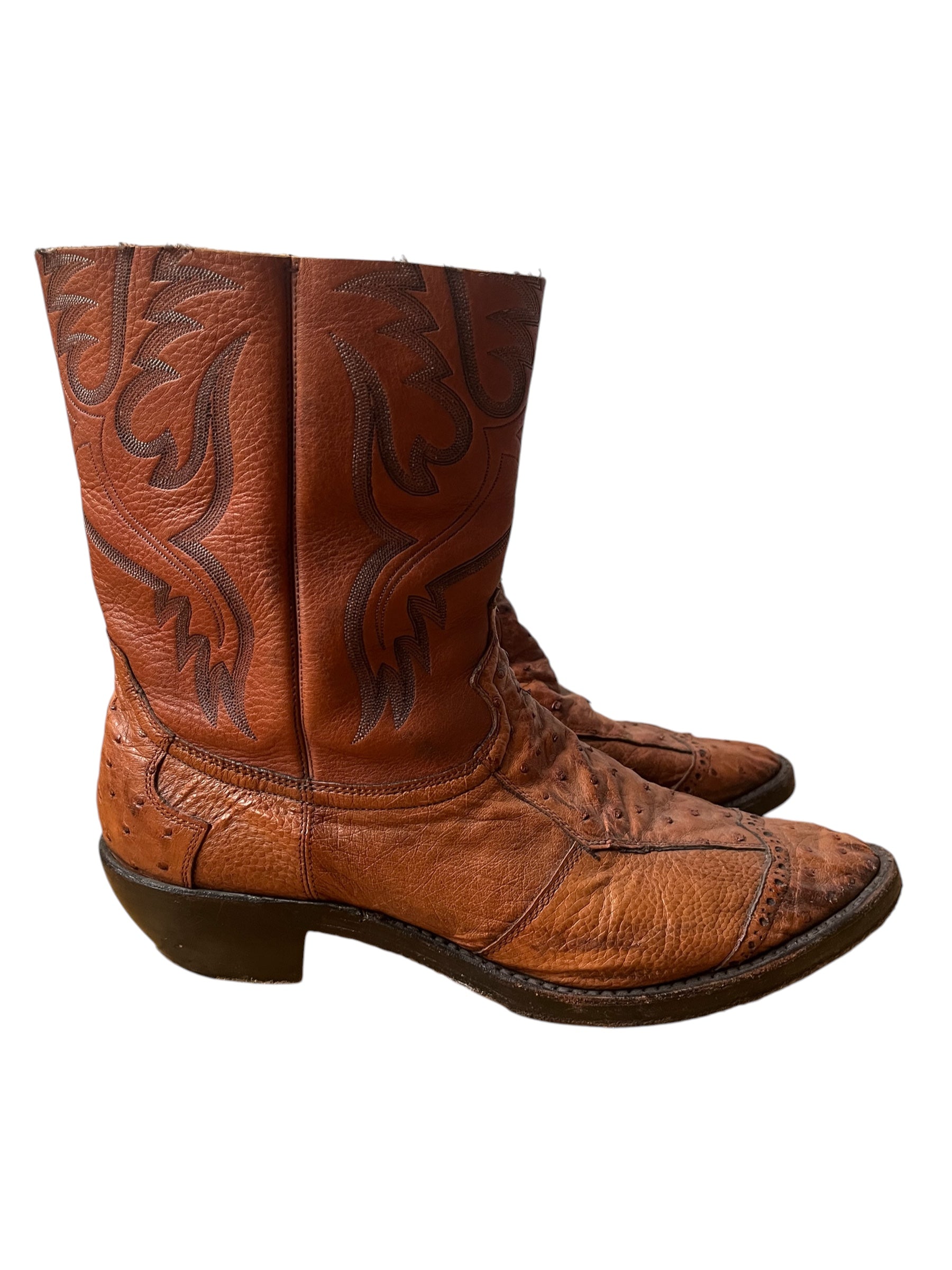 AW08 "My Own Private Portland" Ostrich Leather Western Cowboy Boots