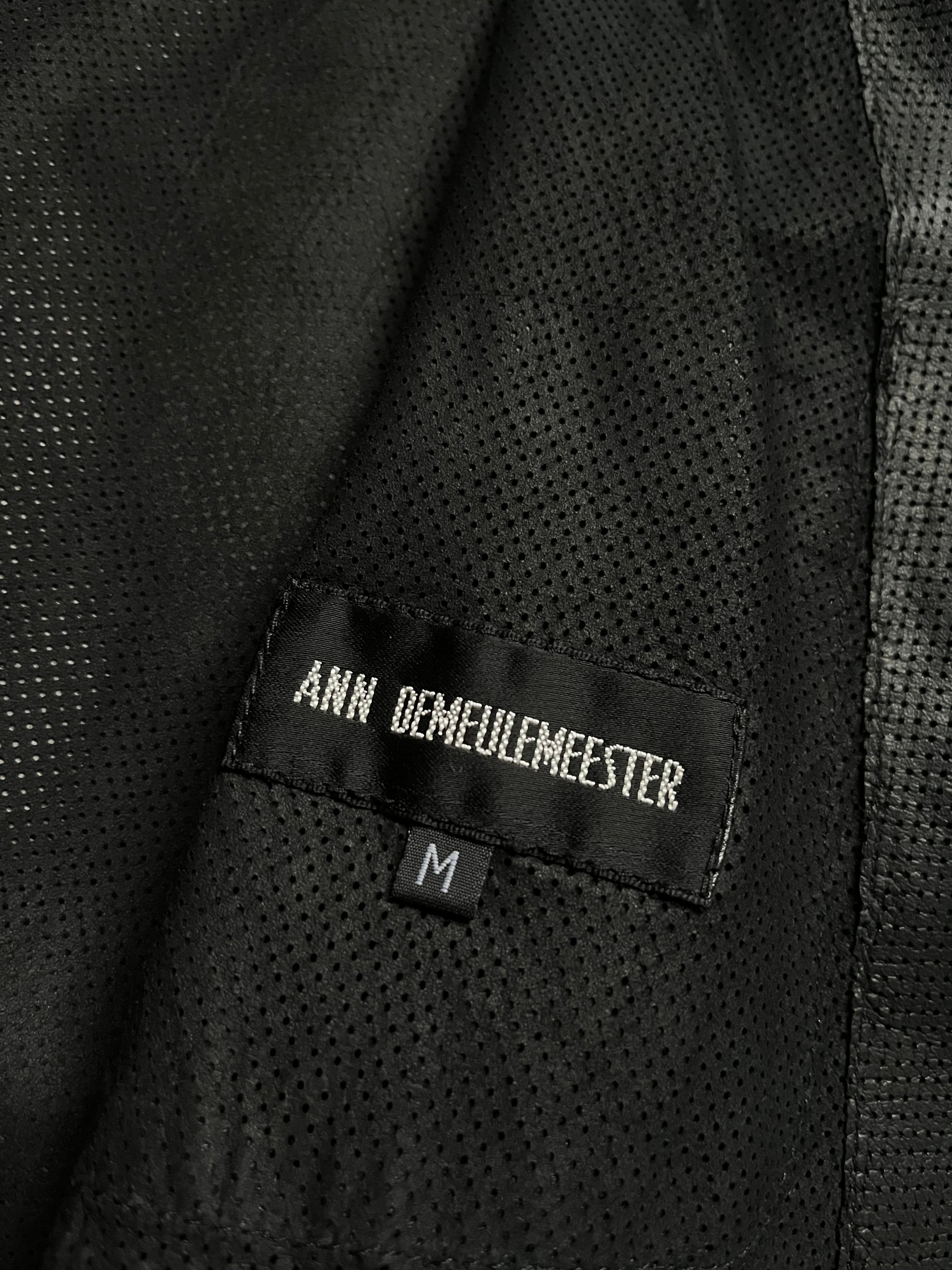 Ann Demeulemeester perforated lambskin blazer showing tailored fit and stylish design with perforated detailing.