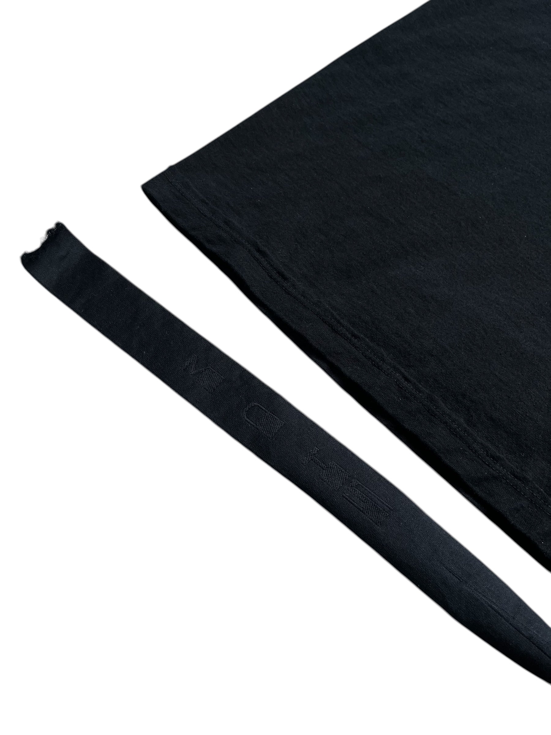 Black Rick Owens DRKSHDW Pentagram Small Level T-shirt with graphic design, short sleeves, and crew neck, laid flat.
