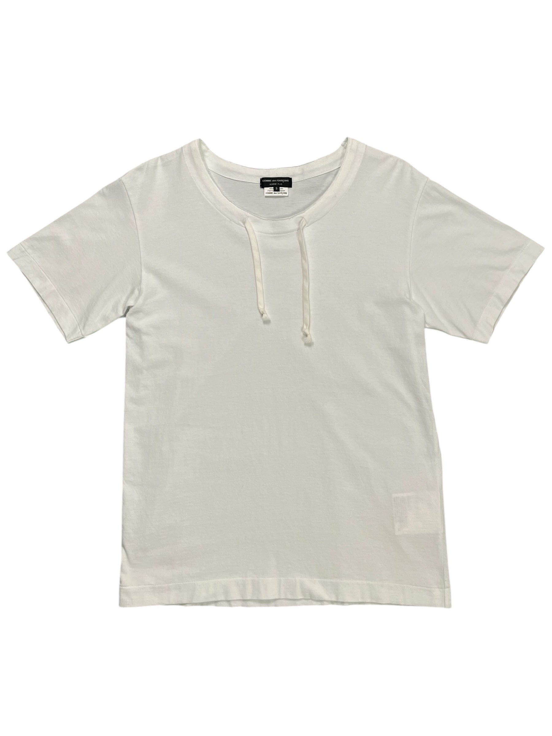 Comme des Garçons Homme Plus SS17 drawstring T-shirt in black with relaxed fit and casual style.