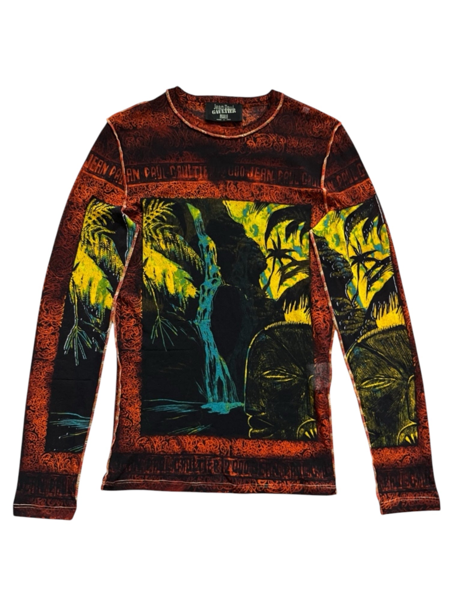 Jean Paul Gaultier SS00 Tropical Landscape Mesh Top