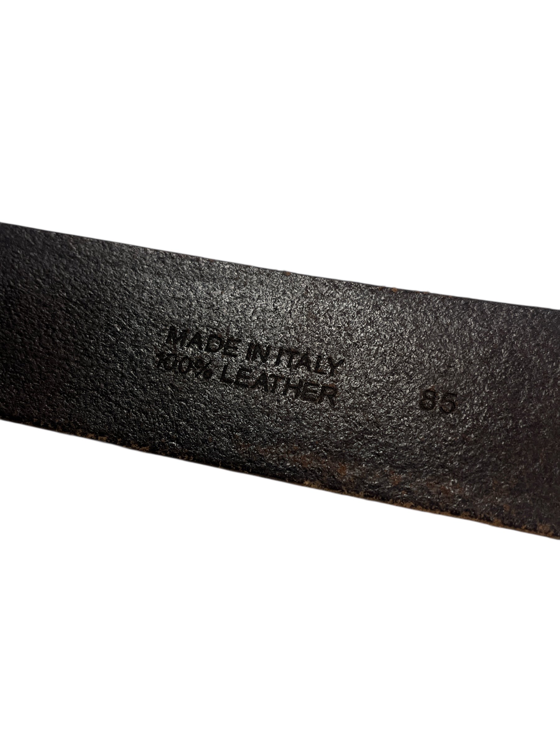 Maison Margiela 00’s Double Prong Belt, stylish black leather belt with double prong buckle, modern accessory for fashion outfits.