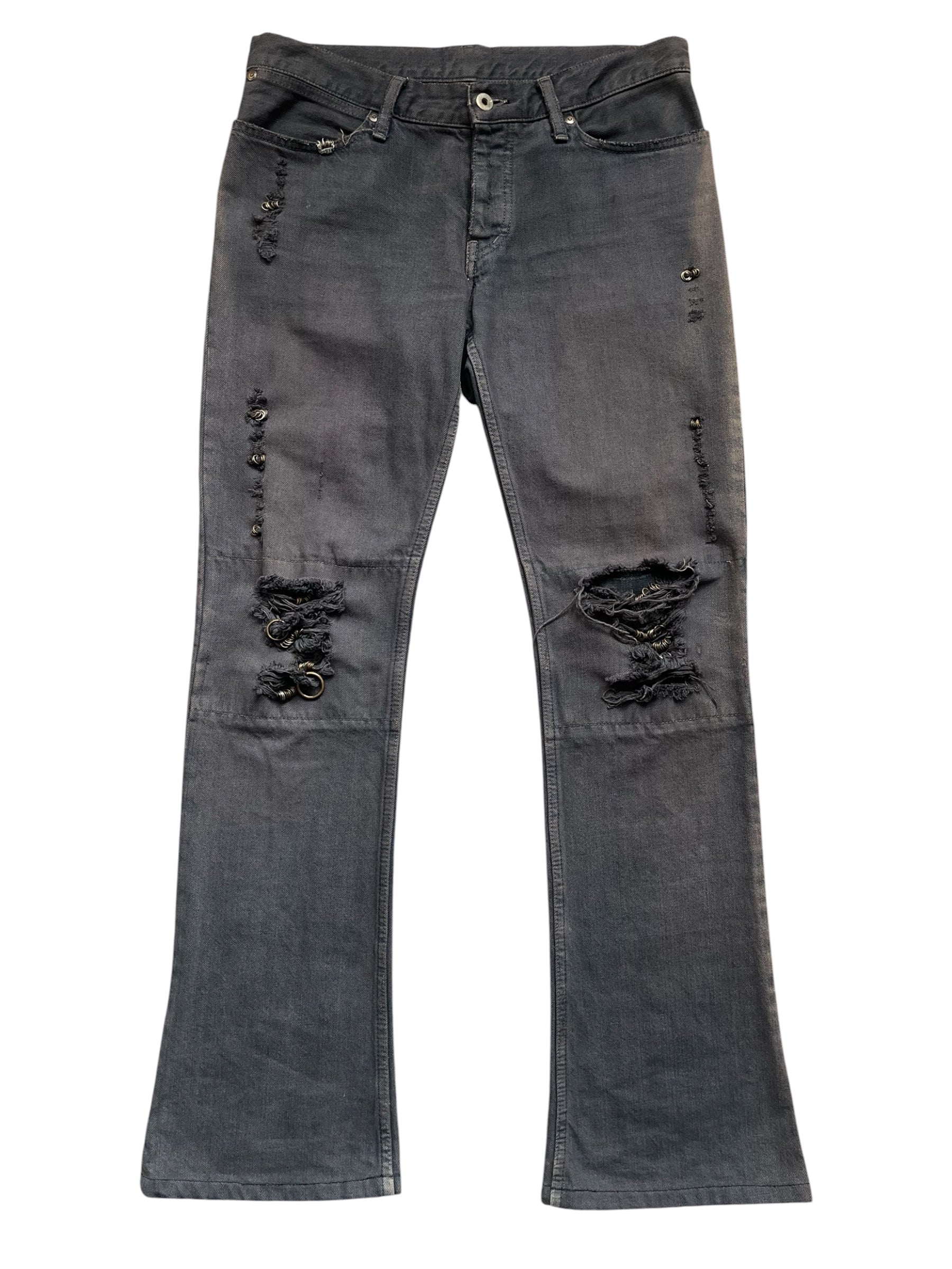 If Six Was Nine IfSixWasNine 00's Mudmax Bootcut Black Denim RARE Japanese Archive Fashion Vkei