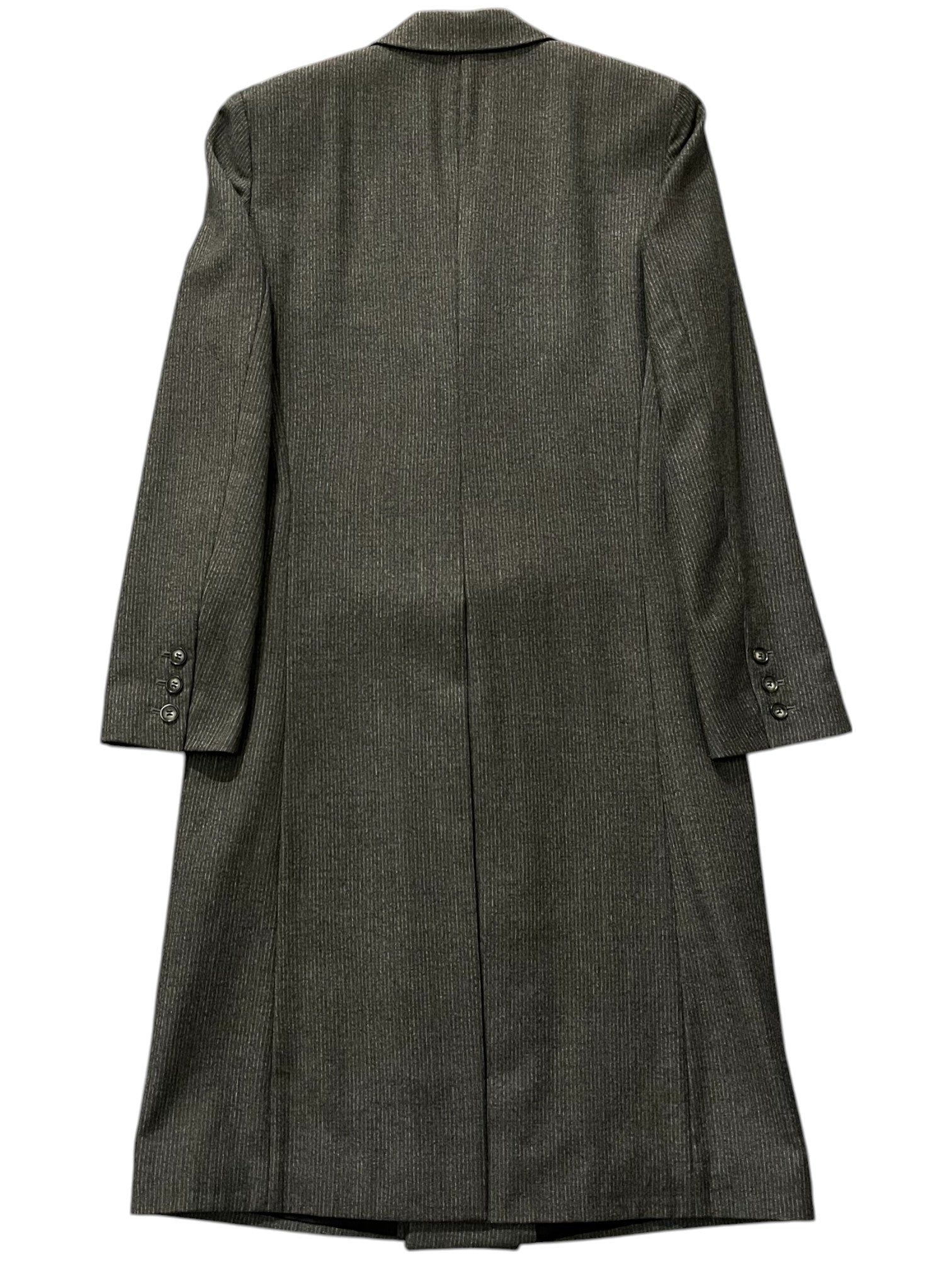 Raf Simons AW98-99 Radioactivity cashmere trench coat jacket with a sleek silhouette and detailed design.