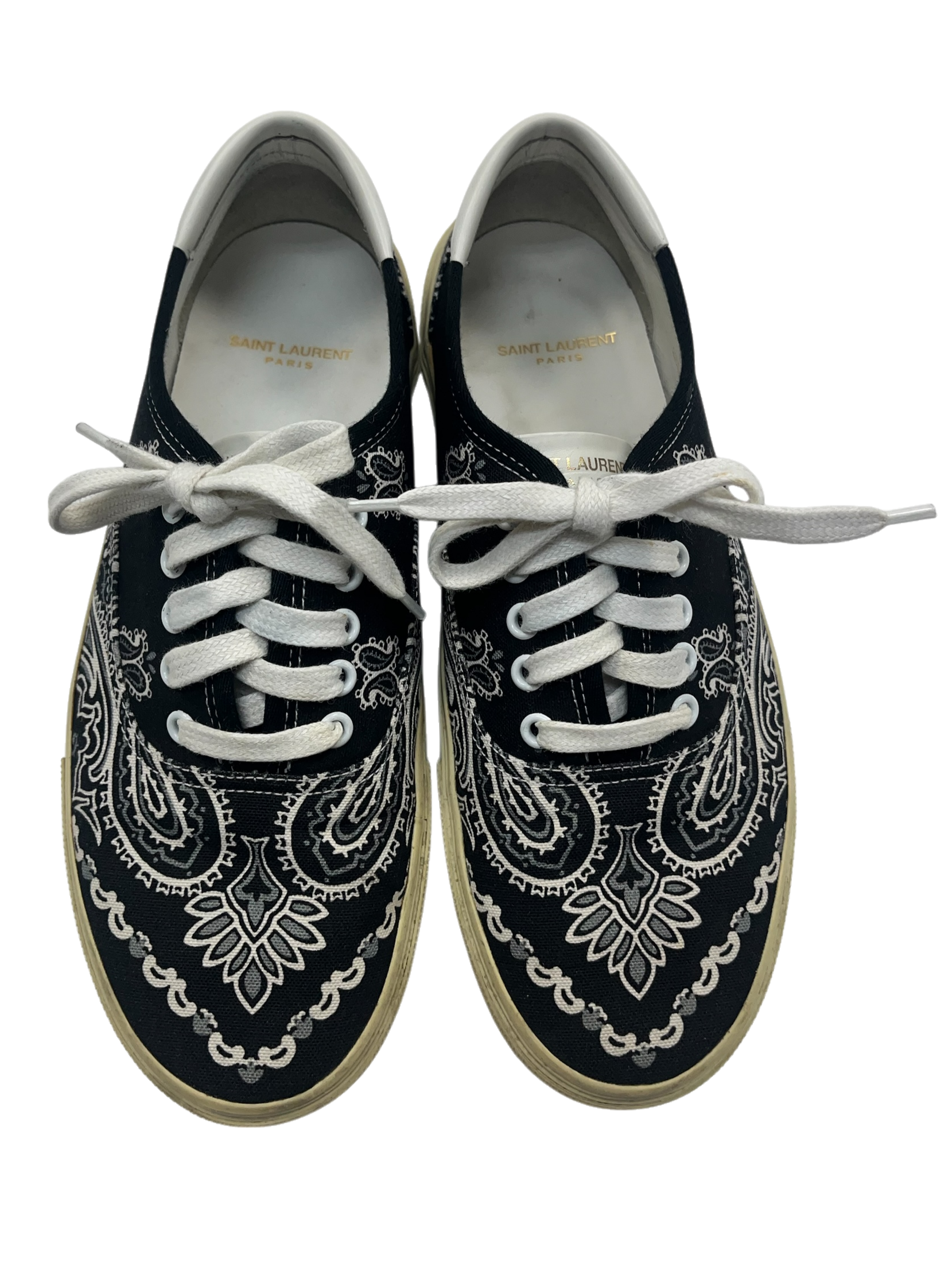 SS15 Hedi Slimane Black Bandana Skate Lace-Up Sneakers