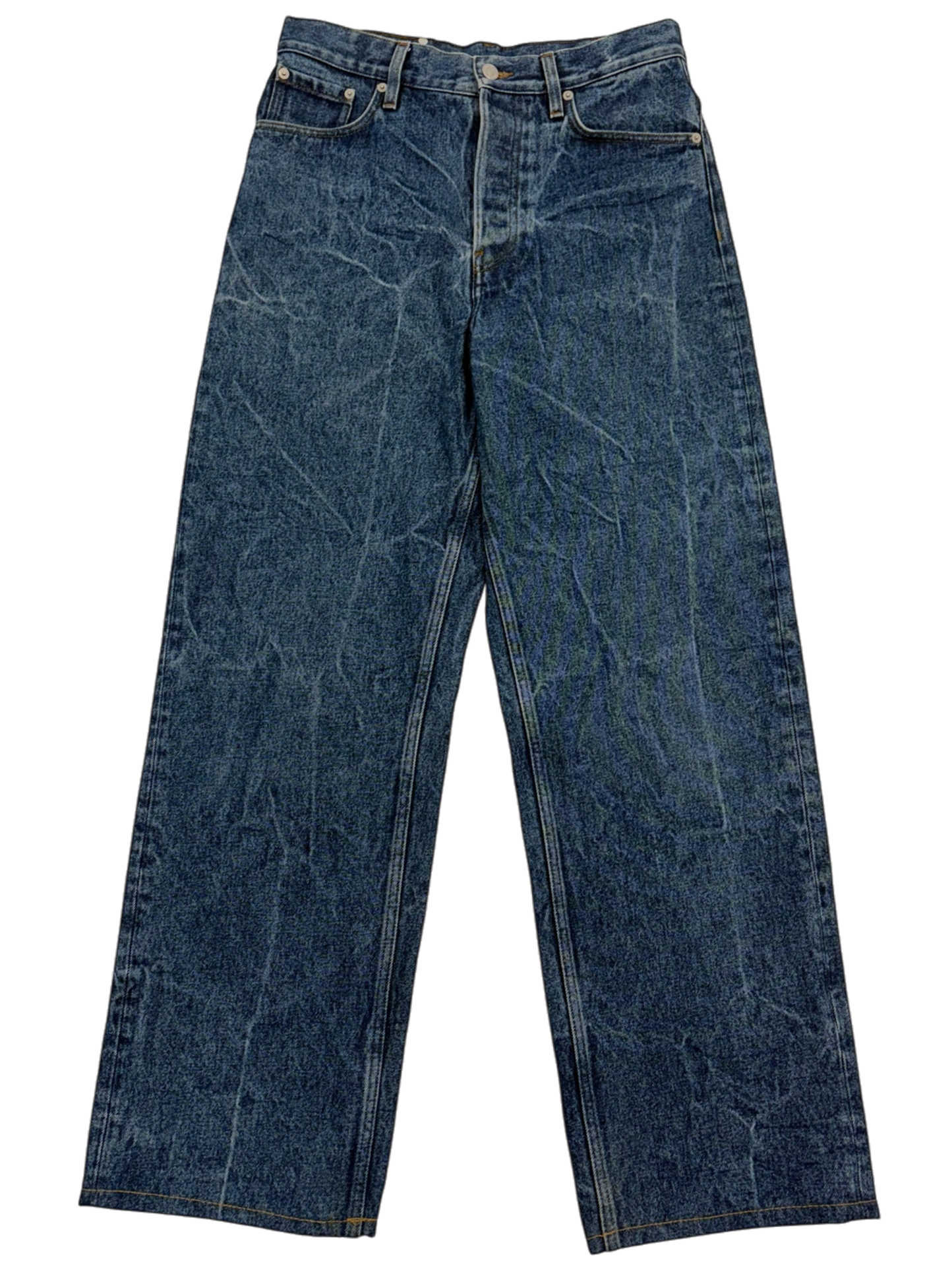 AW22 Blue Marble-wash Denim Pants